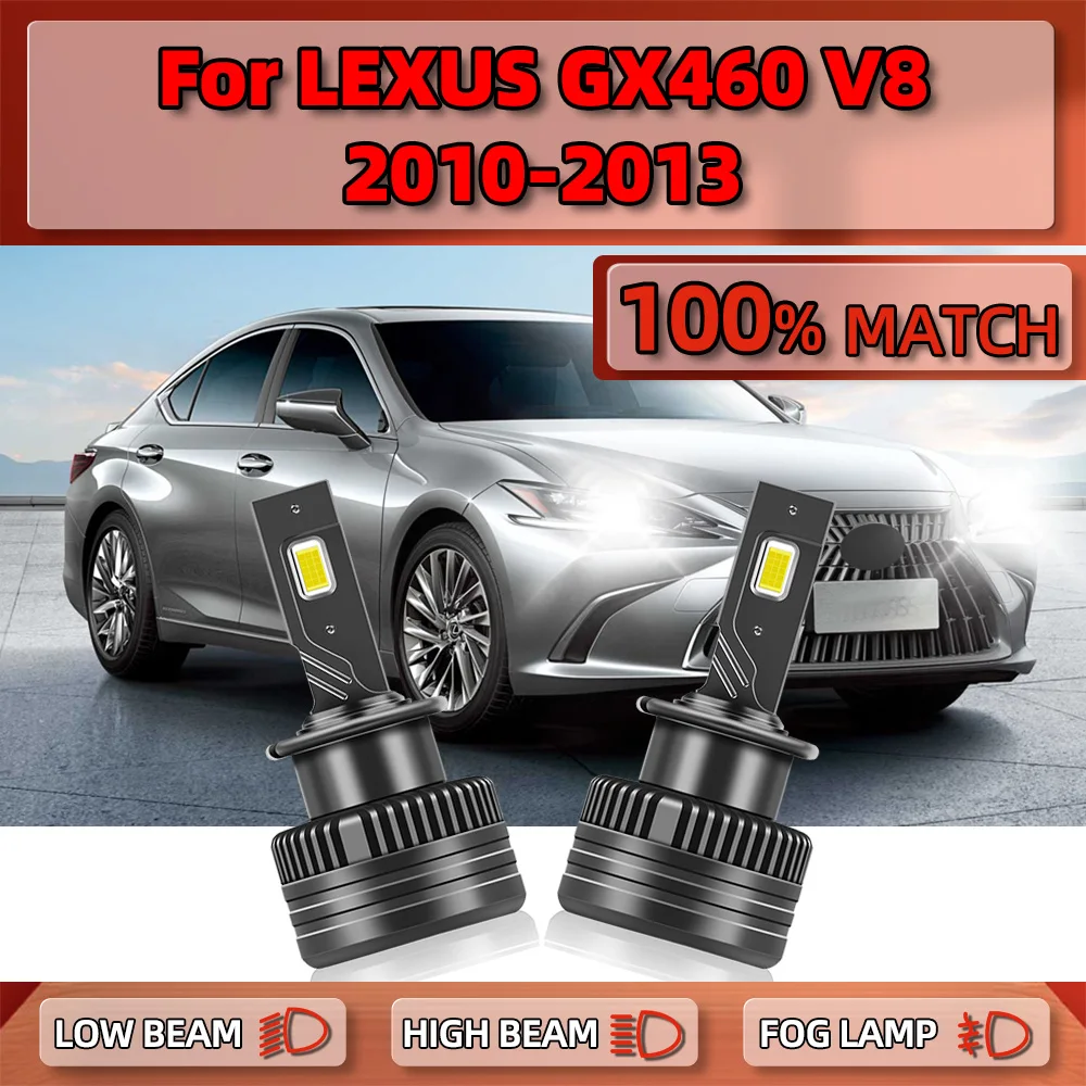 

120W D4S Canbus LED Headlights Bulbs 25000LM HID Xenon Car Lights 12V 6000K White For LEXUS GX460 V8 2010 2011 2012 2013