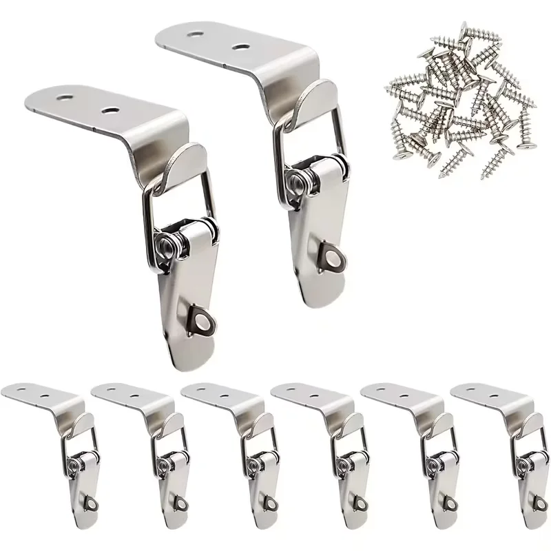 Cabinet Spring Loaded Latch Catch Toggle Hasp Boxes Toggle Hasp Stainless Steel Sliding Door Tool Box Lock Buckle Hardware