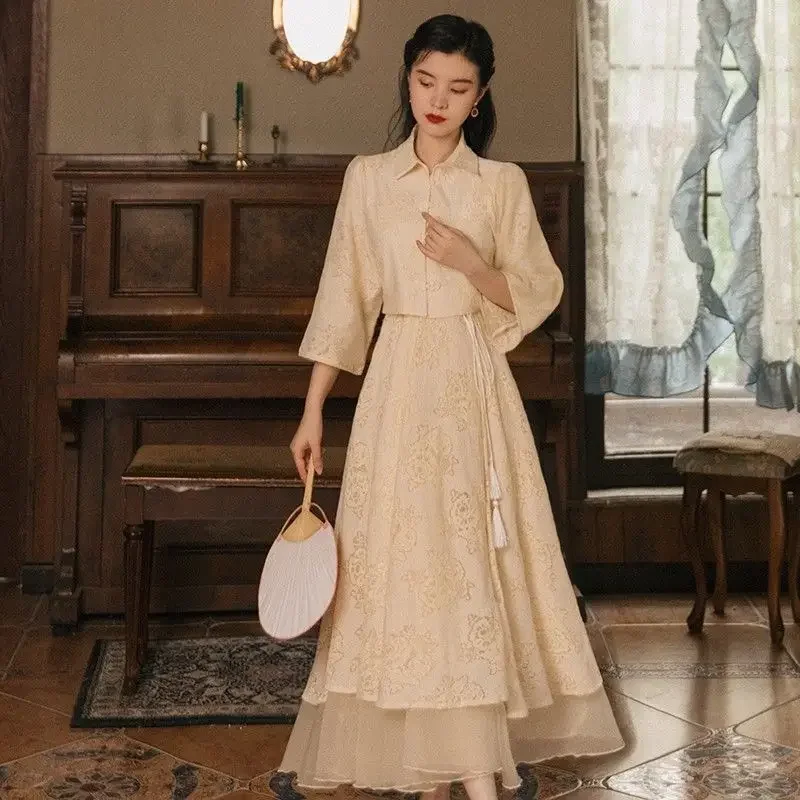 فساتين جديدة على الطراز الصيني أنيقة تحسين تشيباو شيونغسام الوقوف طوق فيستدوس كشكش خمر المرأة مثير تشيباوس فساتين ضئيلة #2