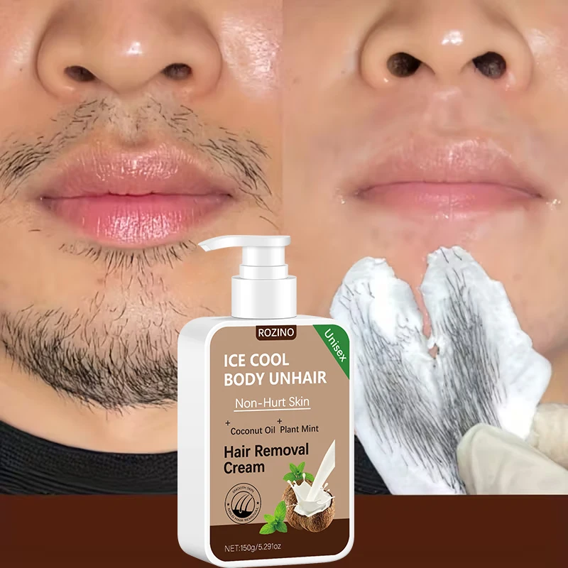 1Pcs/2Pcs/3Pcs Coconut Oil Hair Removal Cream, Single-Use, Lasts for 6 Months of Smoothness, Instant Hair Removal, 150g Coconut Hair Removal Cream, Gentle and Non-Irritating to the Skin, Semi-Permanent Hair Removal, Su