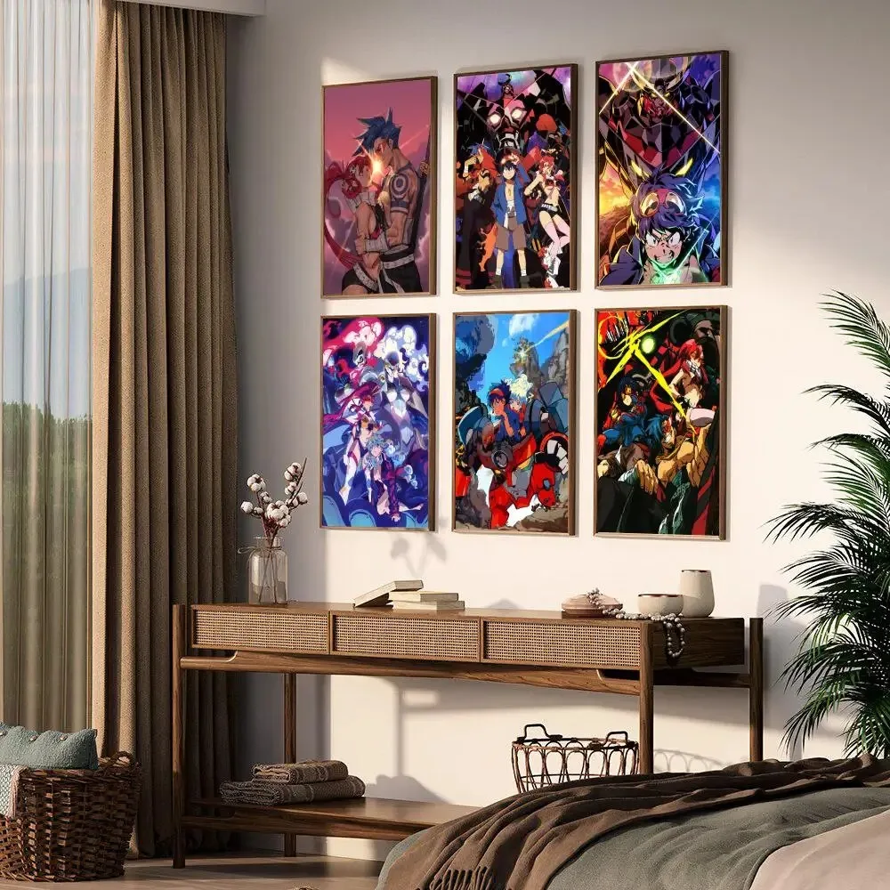 أنيمي تنجن توبا غاتورين-لاجان ملصق ، رسم ، طباعة ، منزل ، غرفة معيشة ، غرفة نوم ، مدخل ، بار ، مقهى ، ديكور