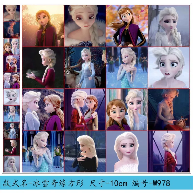 Frozen Acrylic Pieces Princess Elsa Handmade DIY Disney Animation Cartoon Double-sided Transparent Patch Keychain Pendant