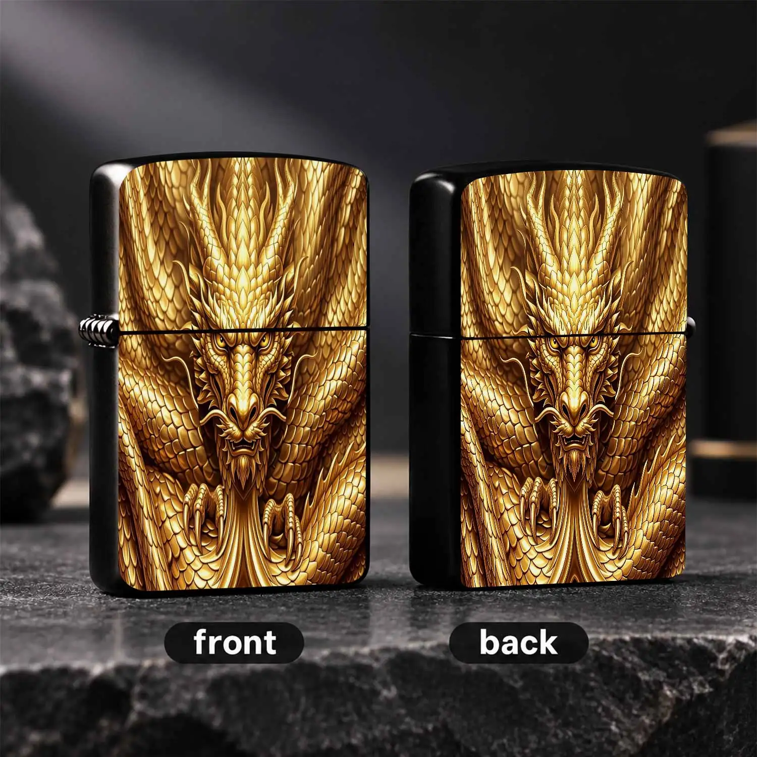 Exquisite Gilded Golden Dragon Pattern Lighter, Portable Decorative Art Piece for Daily Use, Gifting,, Smooth Fine Craftsmanship, Suitable for Travel, Gathering, Home Display, Ideal Present for Dragon Lovers on Holiday,  A Humorous And Inte