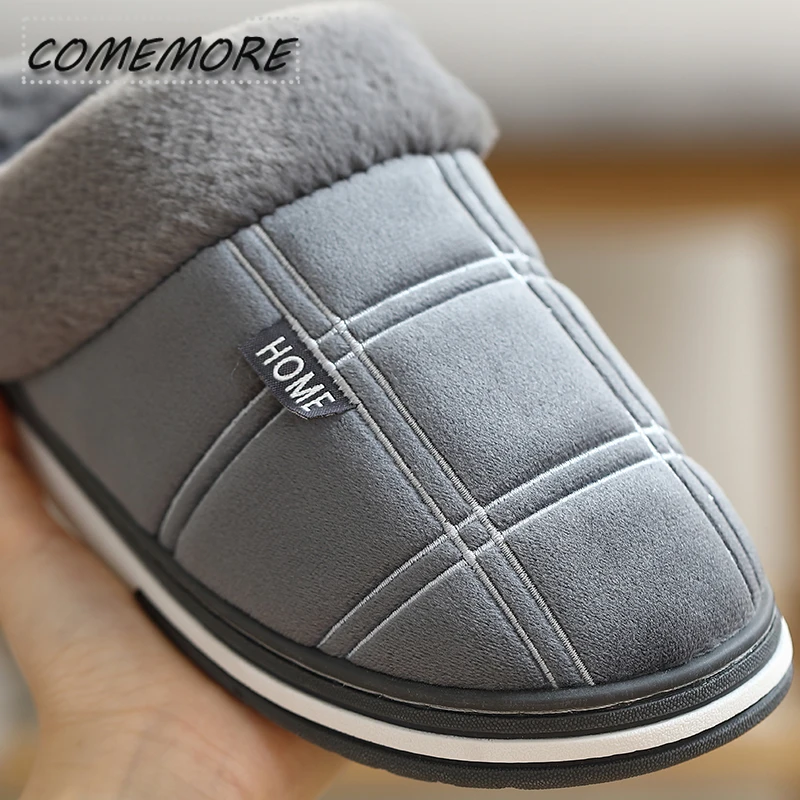 Big Size 48 49 50 51 Men Autumn Winter New Home Warm Plush Slippers Large Plus Indoor Bedroom Casual Shoes Furry Non Slip Slides