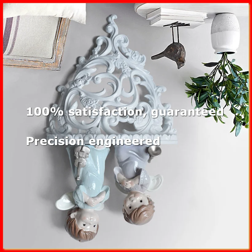 

Baroque Style Decorative Shelves for Living Room Flowers Wall Hanging Storage Rack European Style Decor Home Cafe Small-A09G