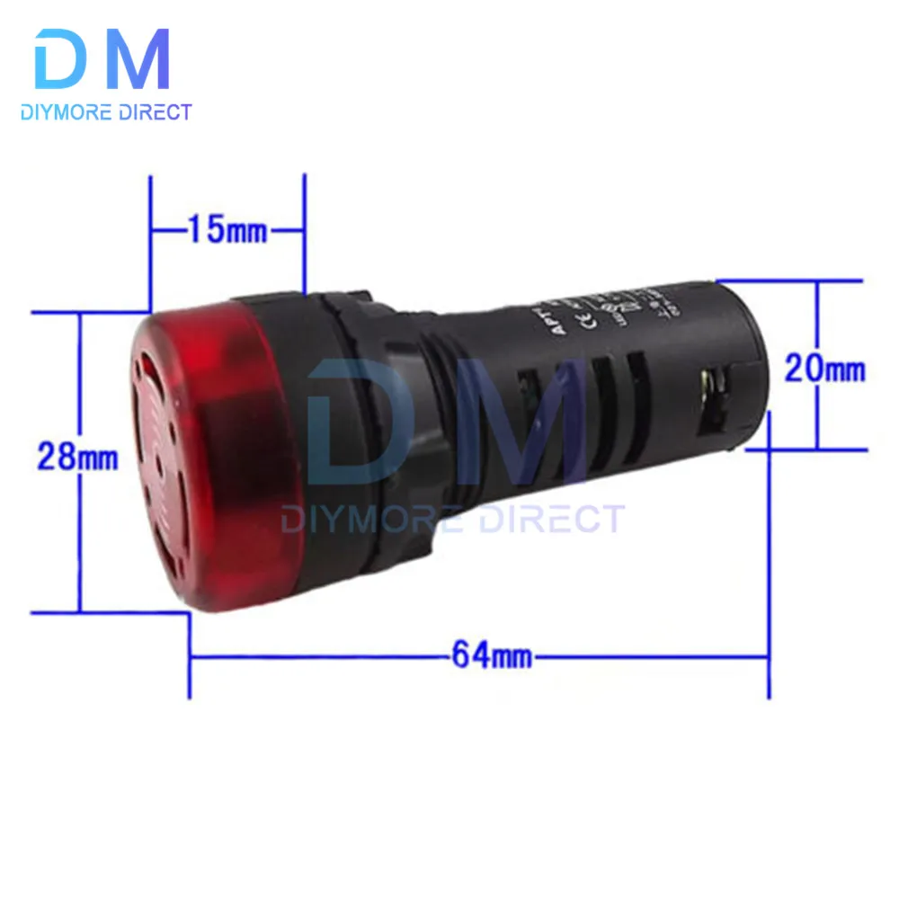 Buzzer 16mm Flash LED Alarm Indicator Light Signal Lamp Flashmetal Buzzer DC12V
