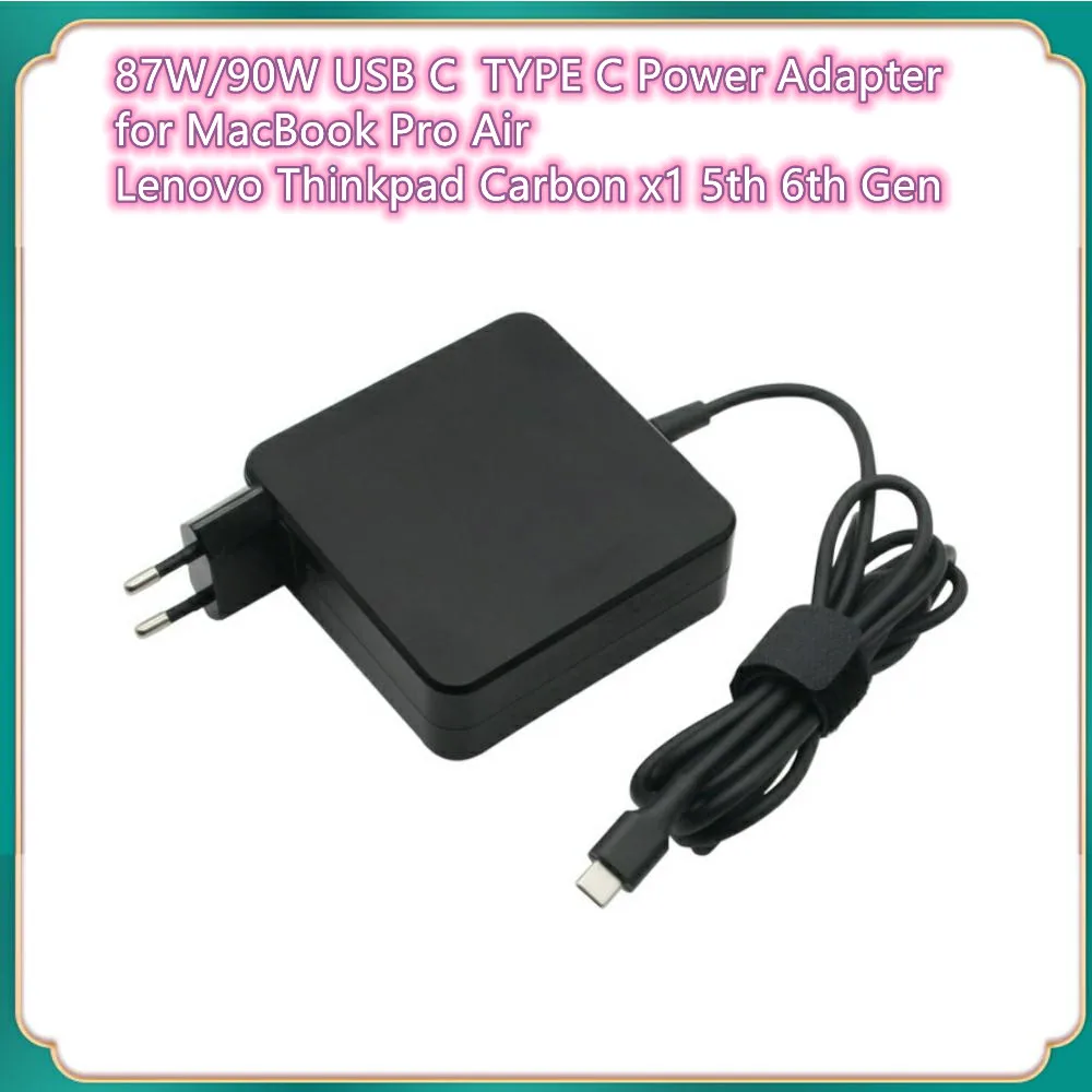 87W/90W USB C Power Adapter Type C Power Delivery PD Wall Charger for MacBook Pro Air 2018, HP, Dell, Lenovo Laptops with USB C