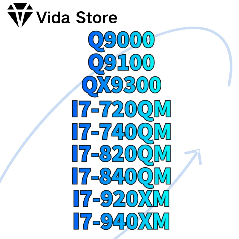 Componentes de oficina para computadoras 7-720QM/i7-740QM/i7-820QM/i7-840QM/i7-920XM/i7-940XM/Q9000/Q9100/QX9300