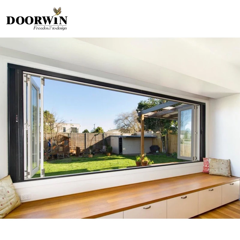 Doorwin Kitchen High-performance Powder Coating Thermal Break Aluminum Folding Windowstriple Glass Screen Windows