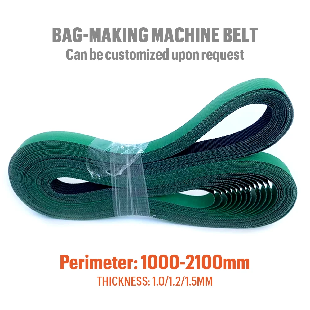 1pc Bag Making Machine Belt OPP Bubble Film Hot Cutting Machine Belt High Wear Blue Black/Green Black PU Flat Belt