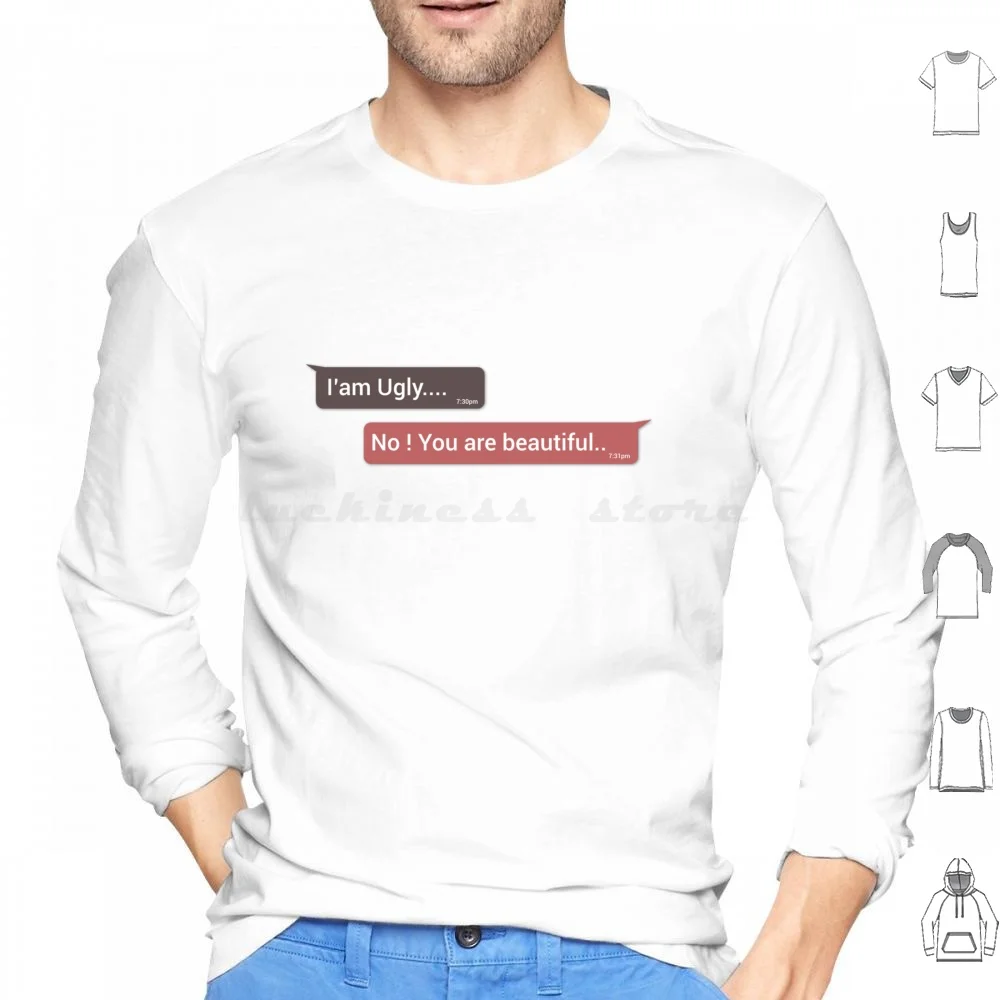 Expressive Whatsapp Messages : Text Art Design Hoodies Long Sleeve