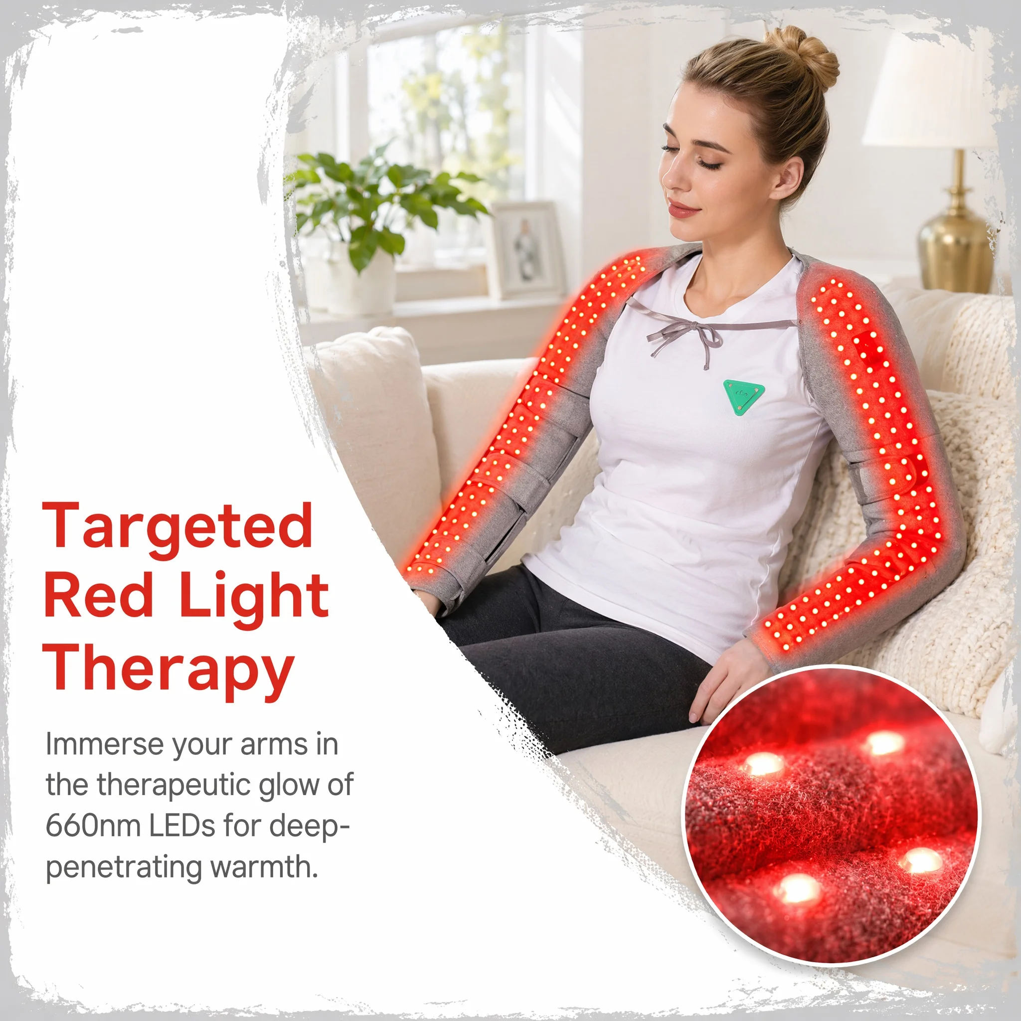 Red Light Heating Arm Wrap Double Arms Hot Compress 3 Gear Modes Relieves Joint Pain Supports Injury Recovery & Daily Arm Care.