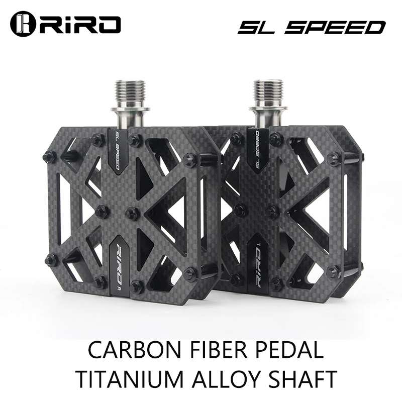 

RIRO Carbon Bicycle Pedal 3 Bearing Mtb Pedals Titanium Alloy Shaft Road Mountain Bike Pedal Ultralight Carbon Fiber Bike Pedals