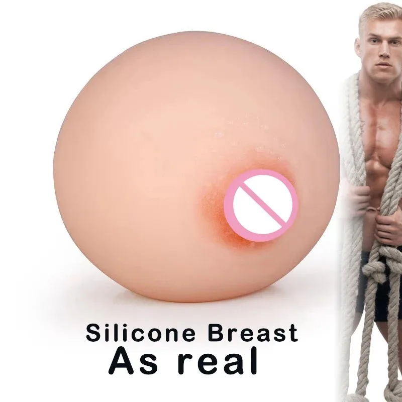 Artificial Chest Insertable Fake Silicone Breast Tools Men Masturbator Boobs Sex Toys For Men Adult Products