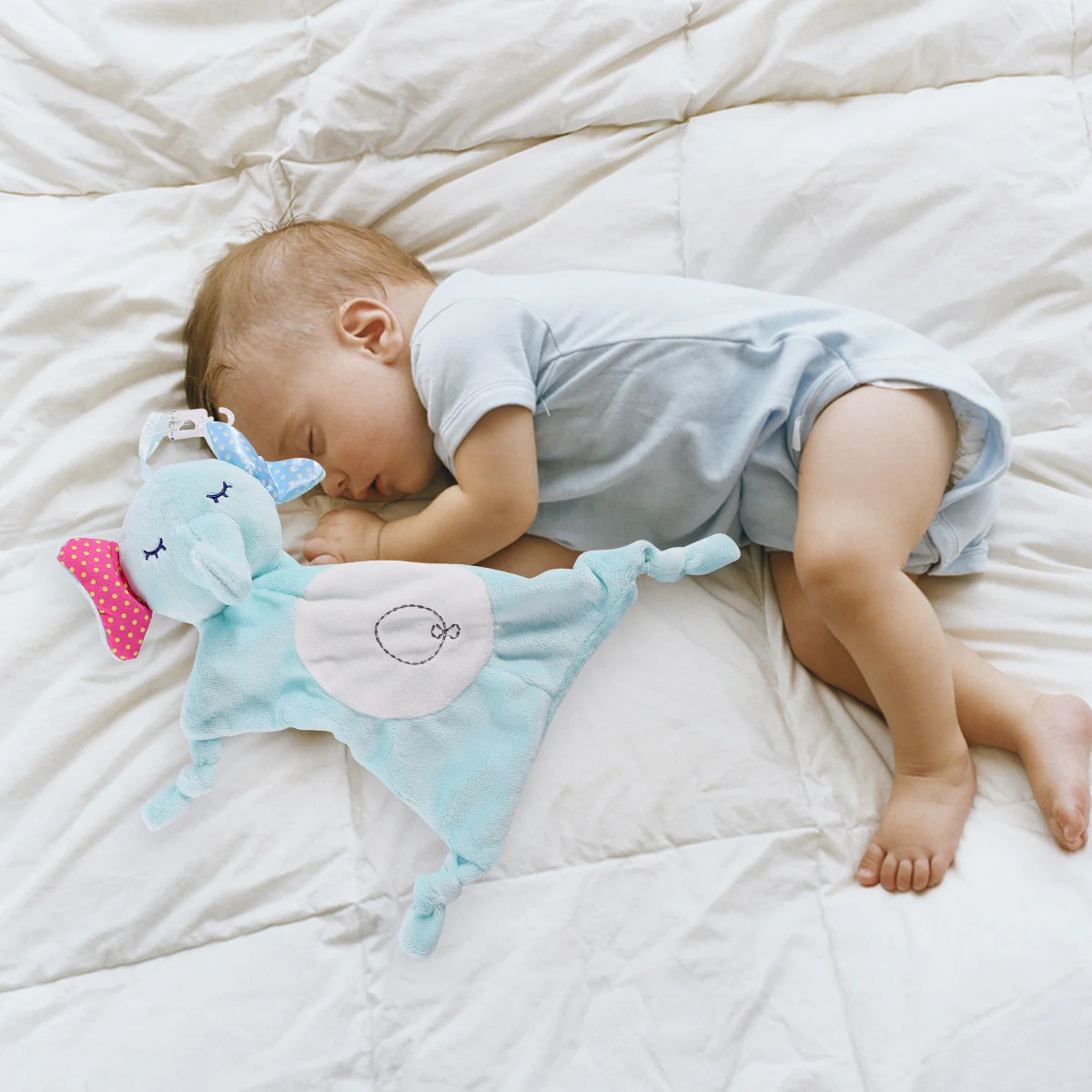 منشفة مهدئة للأطفال بنمط حيوانات 30 سم مادة قطن PP ناعمة ومتينة وسهلة التنظيف وتعزز التنمية الحسية