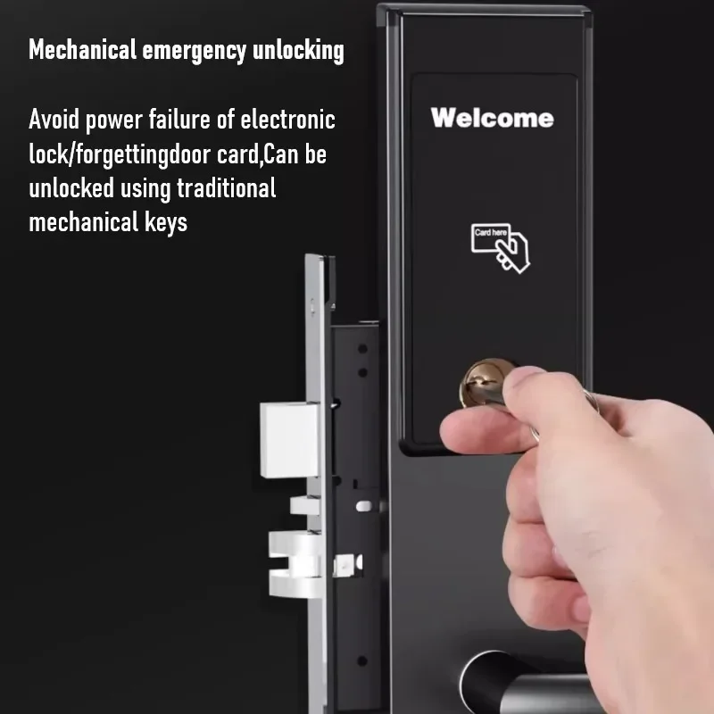 Metal Material Hotel Smart Lock Magnetic Card Induction Door Lock Hotels Homestays Apartments Electronic Door Lock with Key