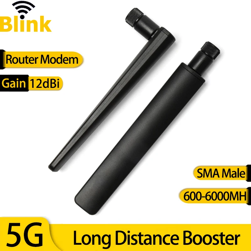 

5G Full-band WiFi Antenna 12dBi Long Distance Amplifier Omni Signal Booster SMA Male for Bluetooth Zigbee Router Modem Gateway