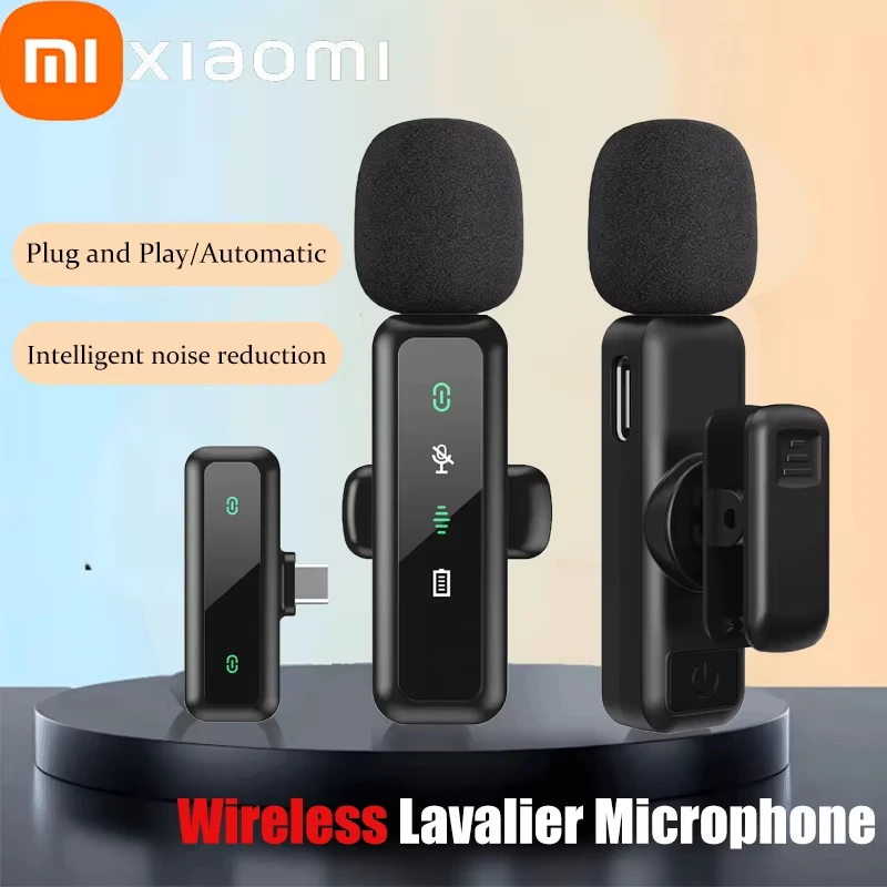 ميكروفون Xiaomi اللاسلكي Lavalier صغير محمول لتسجيل الصوت والفيديو لألعاب البث المباشر لهاتف iPhone Android #1