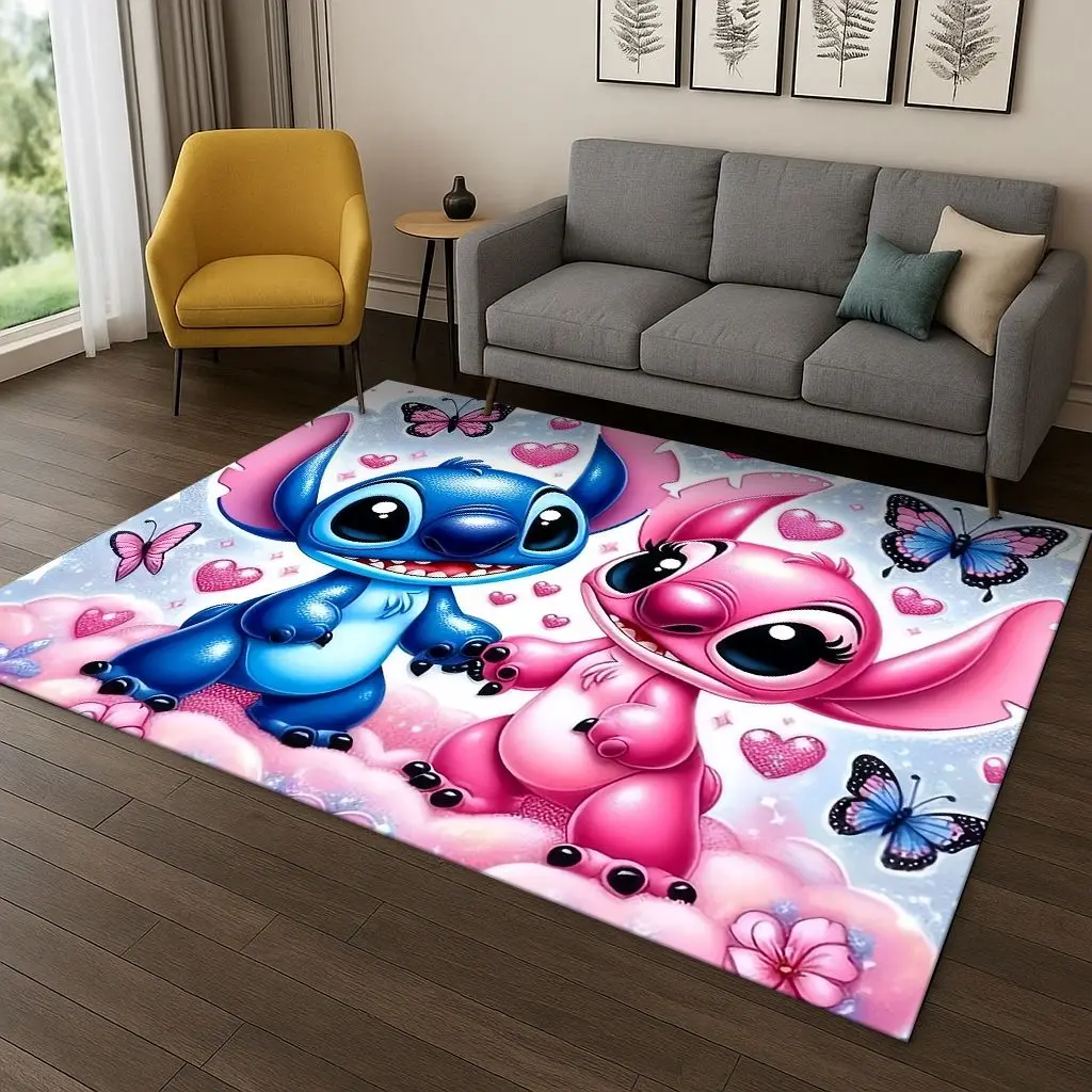 Tapis de dessin animé Disney Lilo & Stitch Monster pour enfant, mignon, pour salon, chambre à coucher, salle de jeux, tapis de sol de jeu antidérapant, cadeau