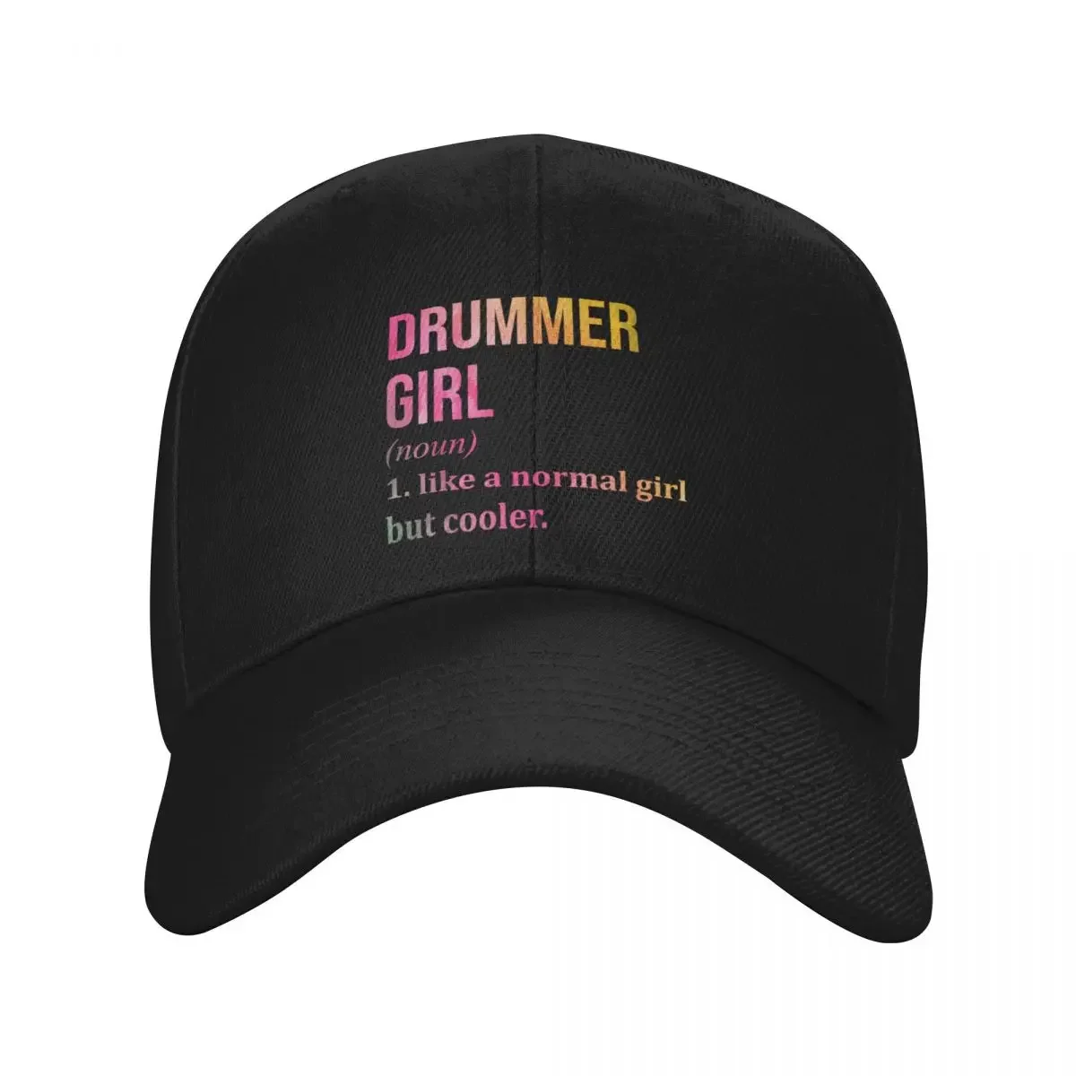 Drummer Girl Definition Drums in Watercolor Baseball Cap Luxury Hat Male hat Golf sun hat Mens Caps Women's