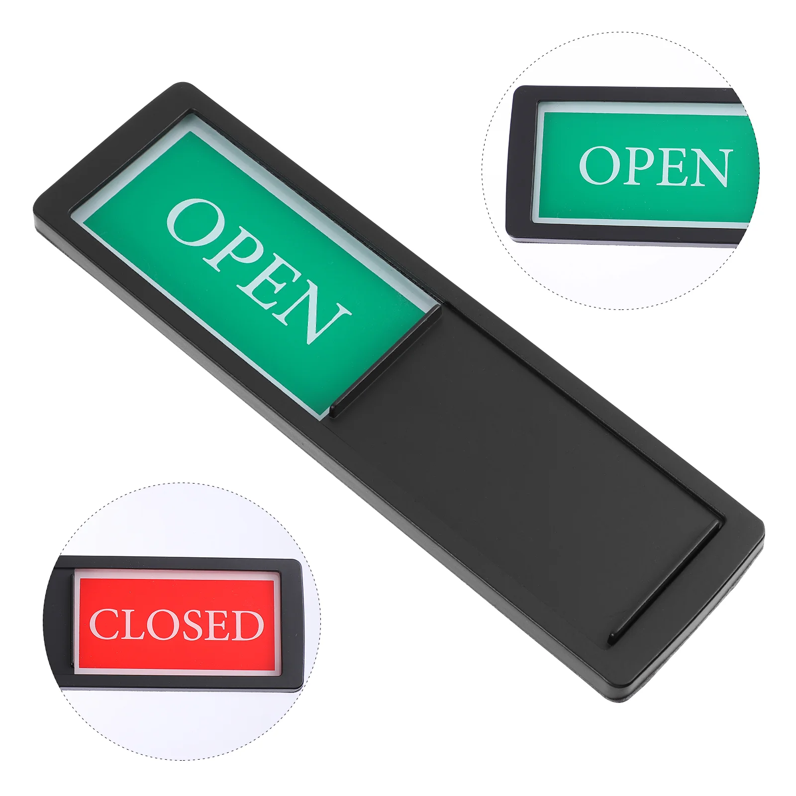 Emblems Signage Open Close Signboard Privacy Conference Room Slider Non-Scratch Black Office