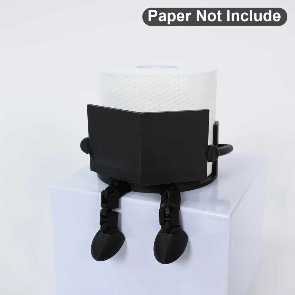 3D Printed Toilet Paper Holder Black White PP Roll Towel Stand Reading Buddy Table Stand Decorative Ornament Bathroom Use