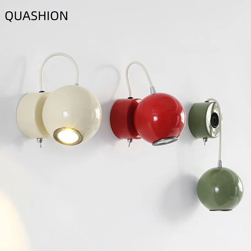 ボールウォールランプヴィンテージモダンミッドセンチュリーウォールスコンス読書灯寝室リビングルーム家の装飾壁照明器具