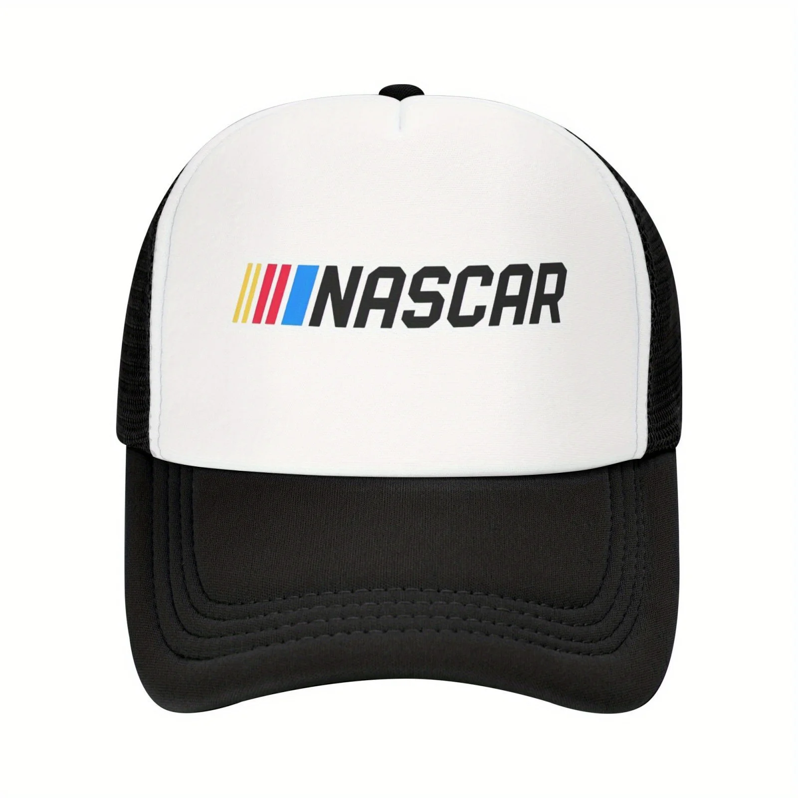 1 шт., сетчатая бейсболка с логотипом Nascar Racing, США — унисекс, дышащая, солнцезащитная шляпа дальнобойщика с регулируемым ремешком, белая и 1 шт., сетчатая бейсболка с логотипом Nascar Racing, США — унисекс, дышащая, солнцезащитная шляпа дальнобойщика с регулируемым ремешком, белая и