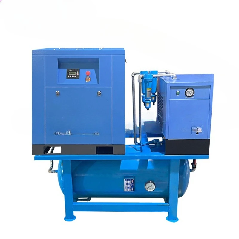 10hp Inverter 7.5KW Screw Air Compressor Integrated Small Industrial Portable Mobile Air Compressor