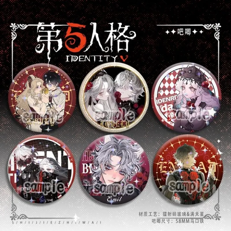 Emil Ada Mesmer Badges Pins Anime Identity V Women Brooch Fashion Creative Cosplay Kawaii Couples Brooches for Bag Accessorie