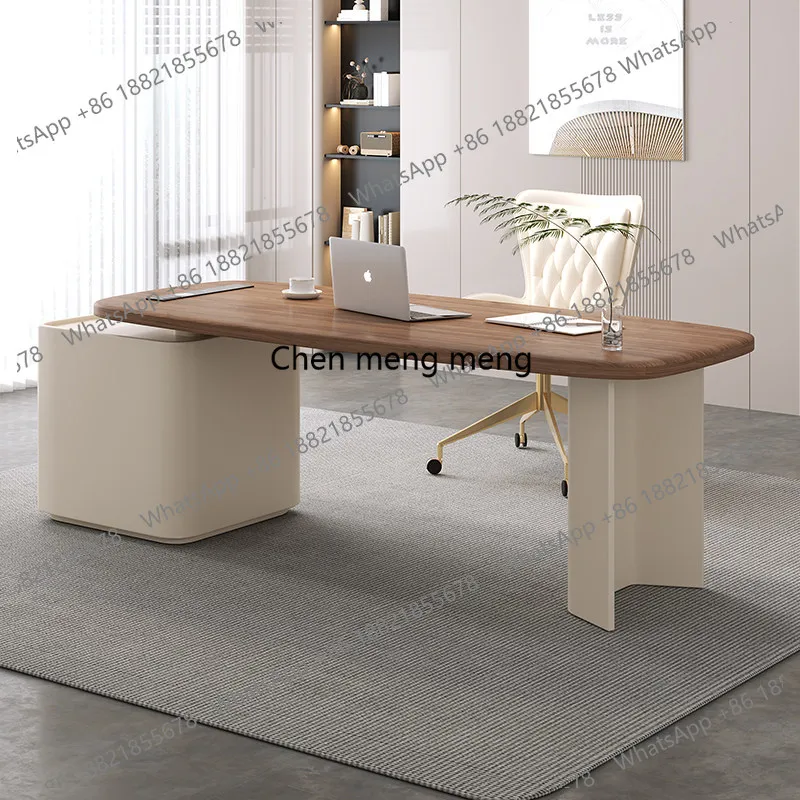 

Simple cream style desk corner office, modern home writing desk French style, computer desk