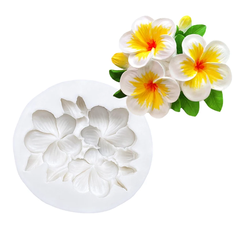 Flower Frangipani Gardenia Silicone Cake Baking Mold Sugarcraft Chocolate Cupcake Resin Tools Fondant Cake Decorating Tools