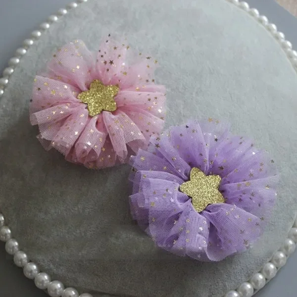 5 jardów 6 cm Gwiazda Tiulowe konfetti Brokatowy tiul do pieczenia Tort Topper Tutu Pom Bow Miękki Squine Tulle DIY Dekoracja ślubna i urodzinowa