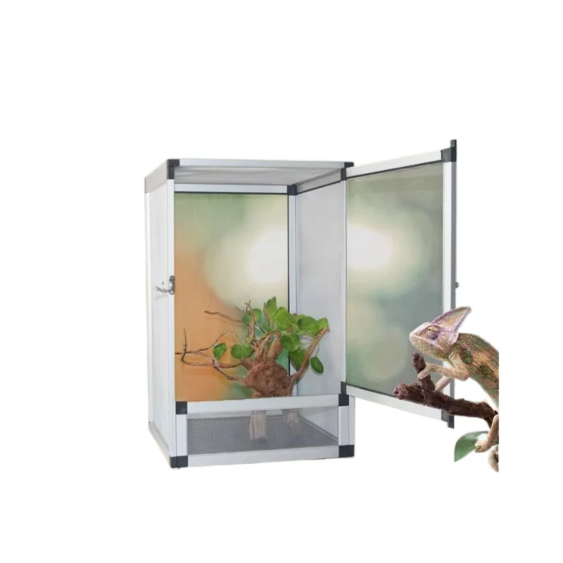 

Classic Style Aluminum Screen Breeding Cage Reptile Square Plastic Tray Classic Wired Available S/M/L/XL/XXL Sizes