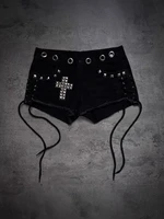 Y2K verano High Street gótico Punk Sexy moda tendencia Cruz caliente diseño de diamante Sense Ins tendencia marca nicho Millennium pantalones cortos