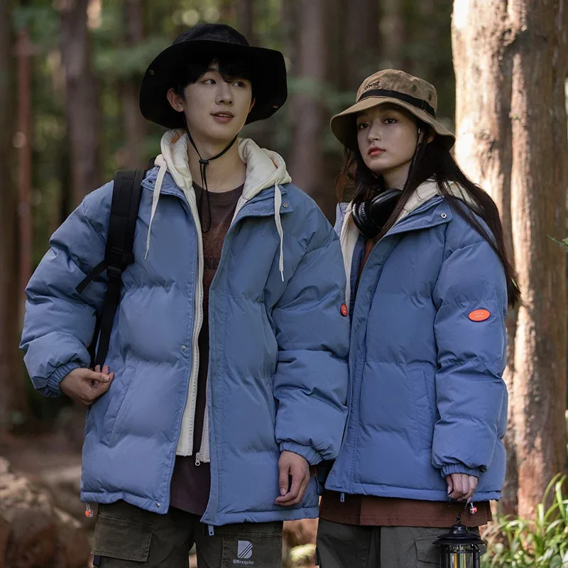 

Free shipping Men's Street Style Parka Set, Faux Down Jacket & Hooded Thickened Cotton Coat for Winter Outdoor, Warm Windbreaker