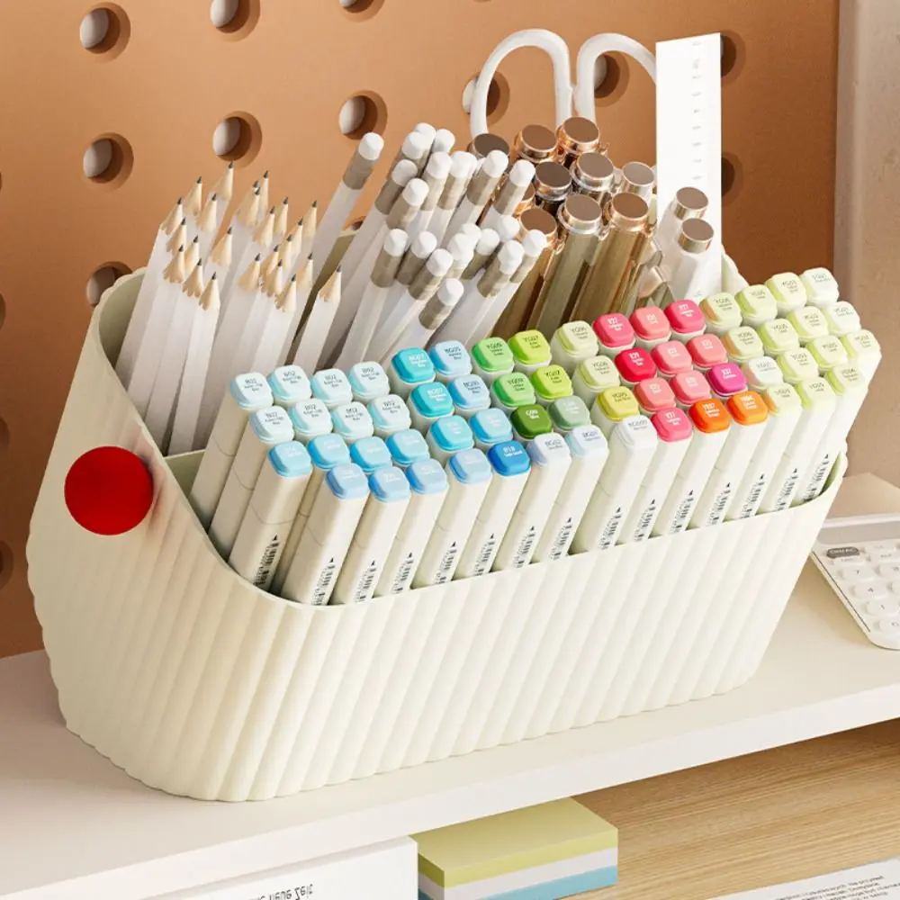 Large Capacity Marker Pen Storage Box Simple Tabletop Storage Pen Pencil Holder Durable Desktop Organizer Makeup Storage