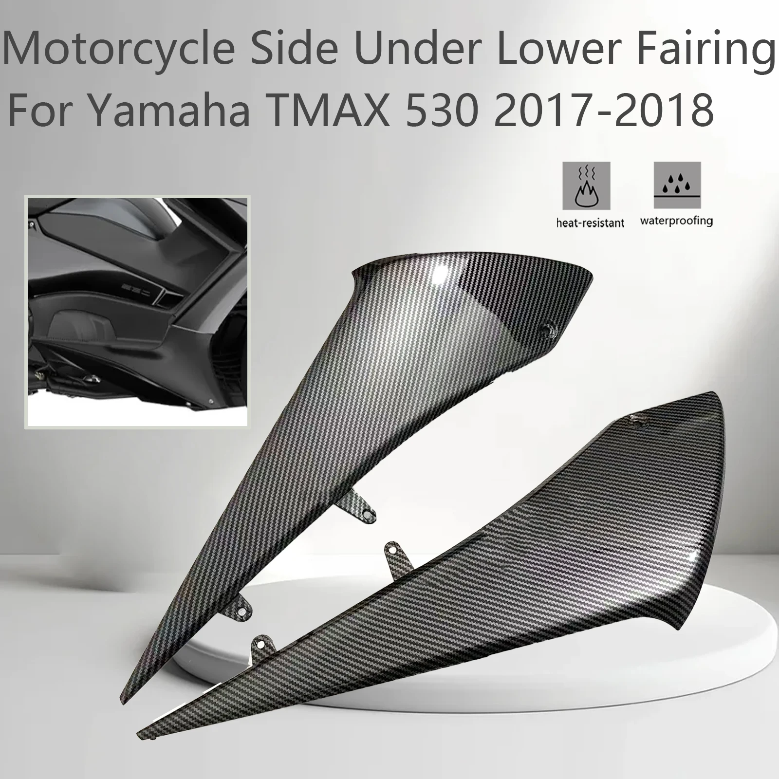 Motorcycle Side Under Lower Fairing Left and Right Lower Fairings For Yamaha TMAX 530 2017 2018 ABS Carbon Fiber