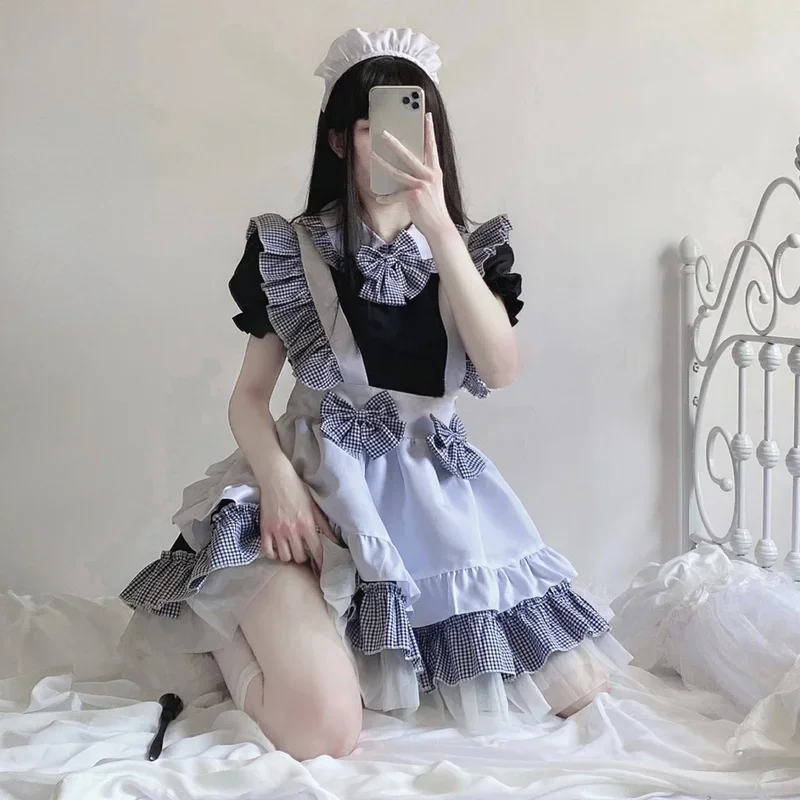 Japanese Sexy Lolita Anime cosplay maid costumes Gothic lolita dress kawaii maid outfits for party lingerie dress plus size 2021