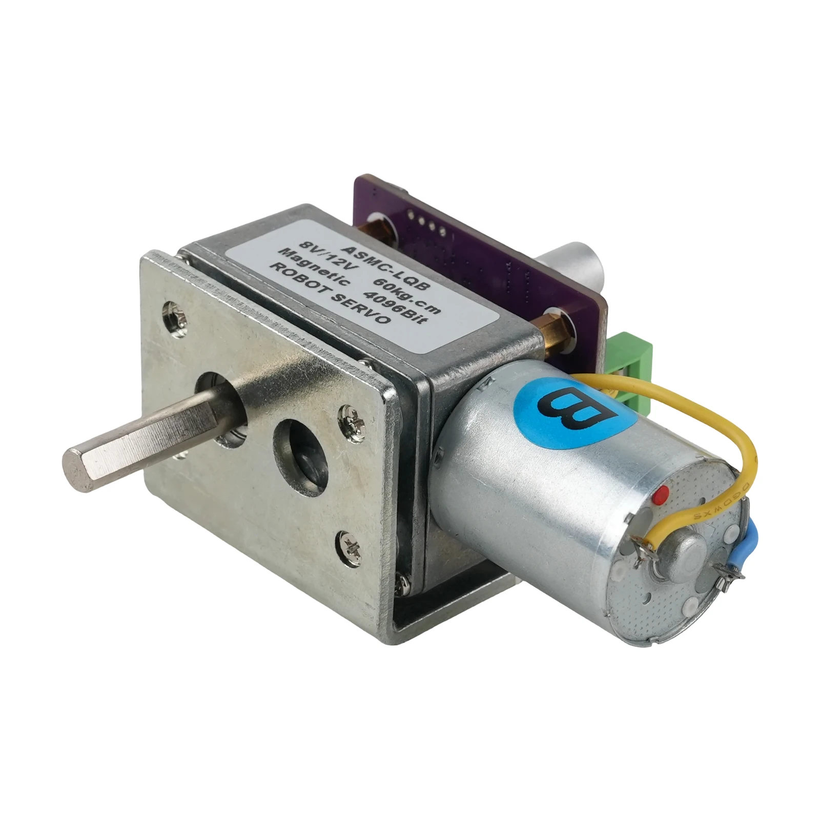 Servo encodeur magnétique à 360 degrés ASMC-LQ 30 kg / 60 kg avec réducteur à vis sans fin, bras de servo en métal, support de disque pour les commandes de vannes de robot