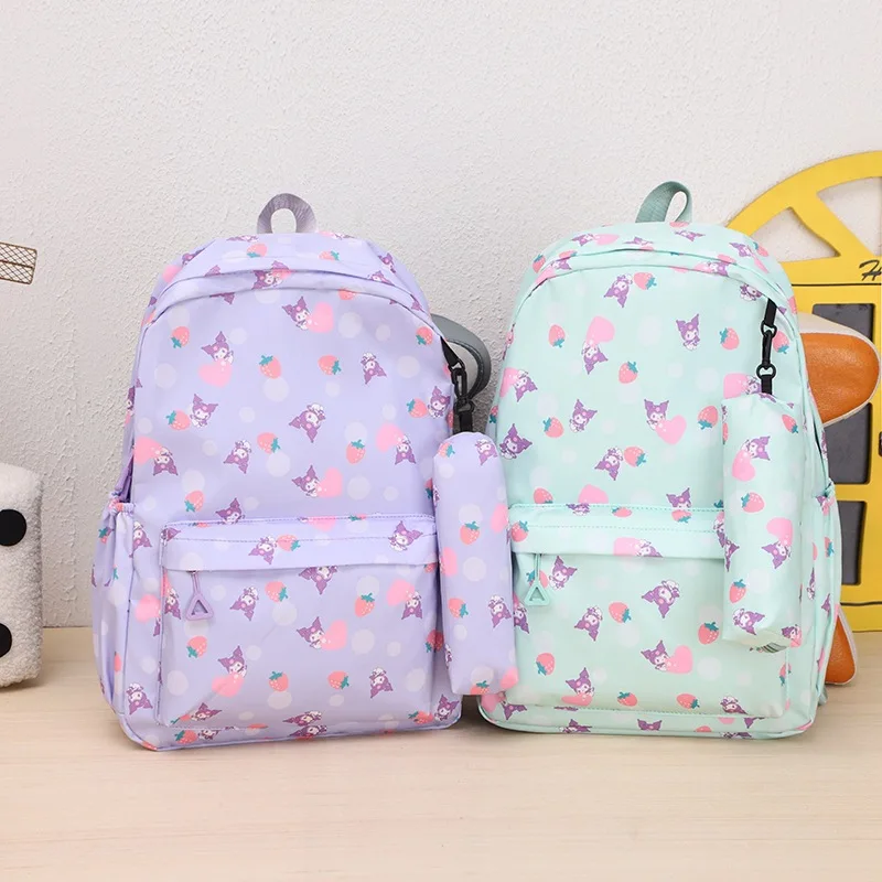 

Sanrios Kawaii Kuromi Schoolbag Cartoon Cute Versatile Large Capacity Lightweight Couple Backpack Outdoor Leisure Shoulders Bag