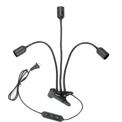 360 Degrees Flexible Desk Lamp Holder 3 Heads E27 Base Light Socket Gooseneck 1.8M Cable With On Off Switch Plug For Grow Light