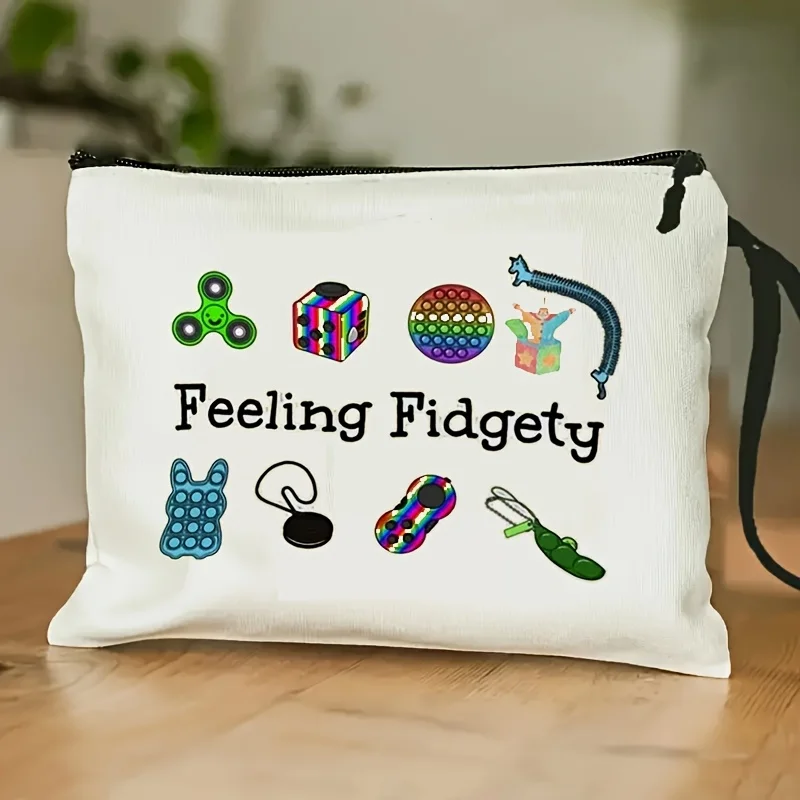 Feeling Fidgety Fidget Organizer Pouch With Wristband Compatibility - Sensory Processing Disorder (SPD)-Friendly Design Zippere