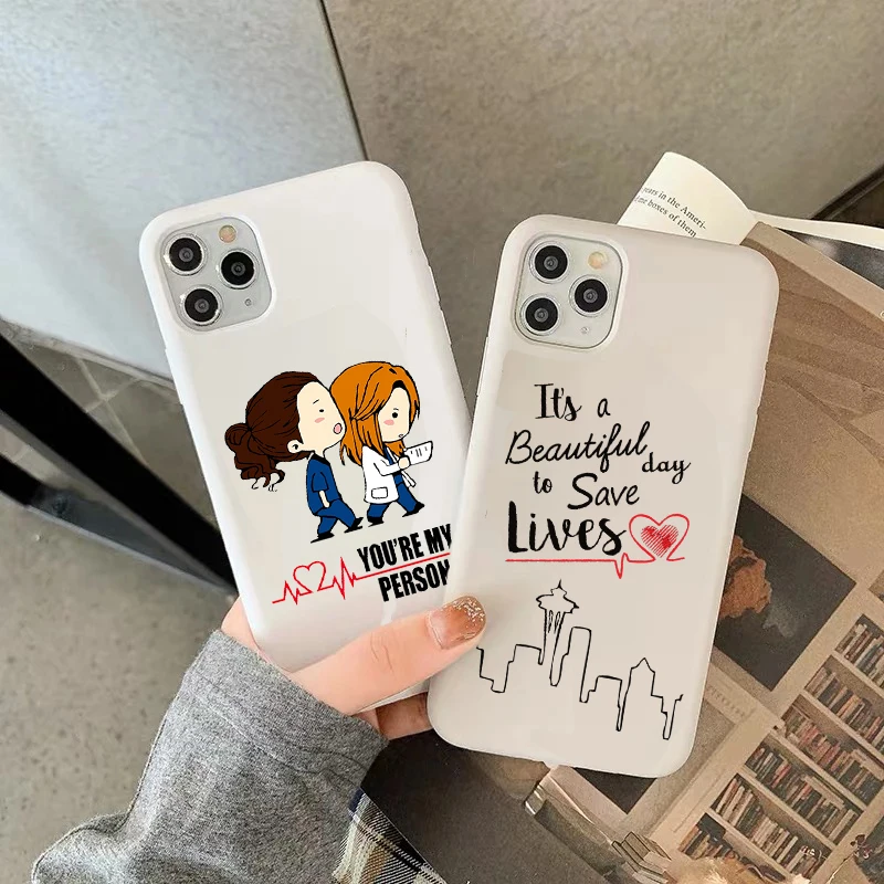 

Greys Anatomy You are my person Candy Color White Phone Cover For iPhone 11 12 13 14 15 16 Pro Max 16 15 14 Plus Soft TPU Case