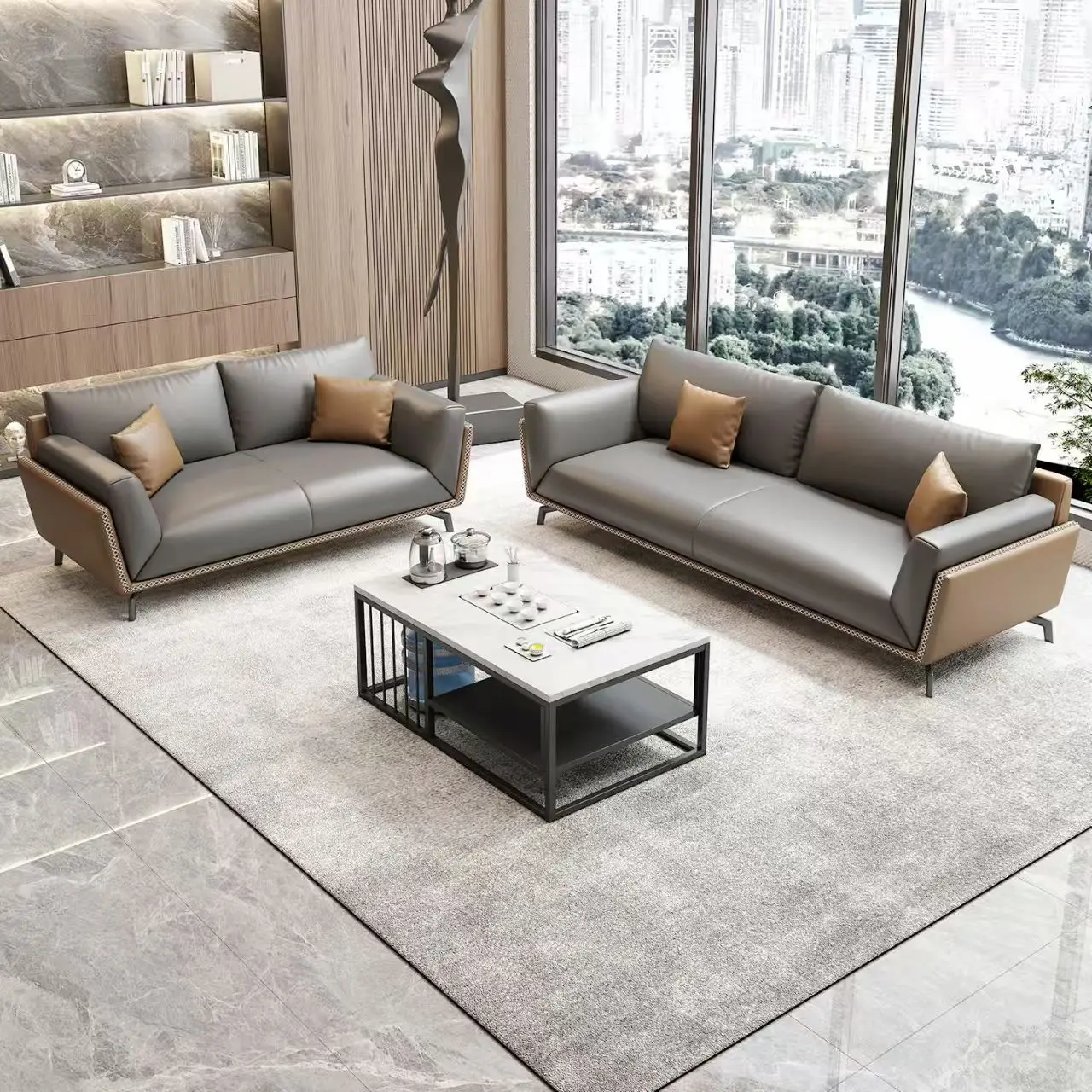 

#Modern Office Sofa Set, Suitable for Use in Business Reception Areas, Apartments, Hotels, and Hospitals.