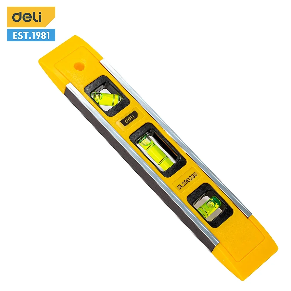 Deli 1PCS Level Ruler High Precision 3 Bubble Level Meter Mini Inclinometer Level Measuring Instrument Household Tools