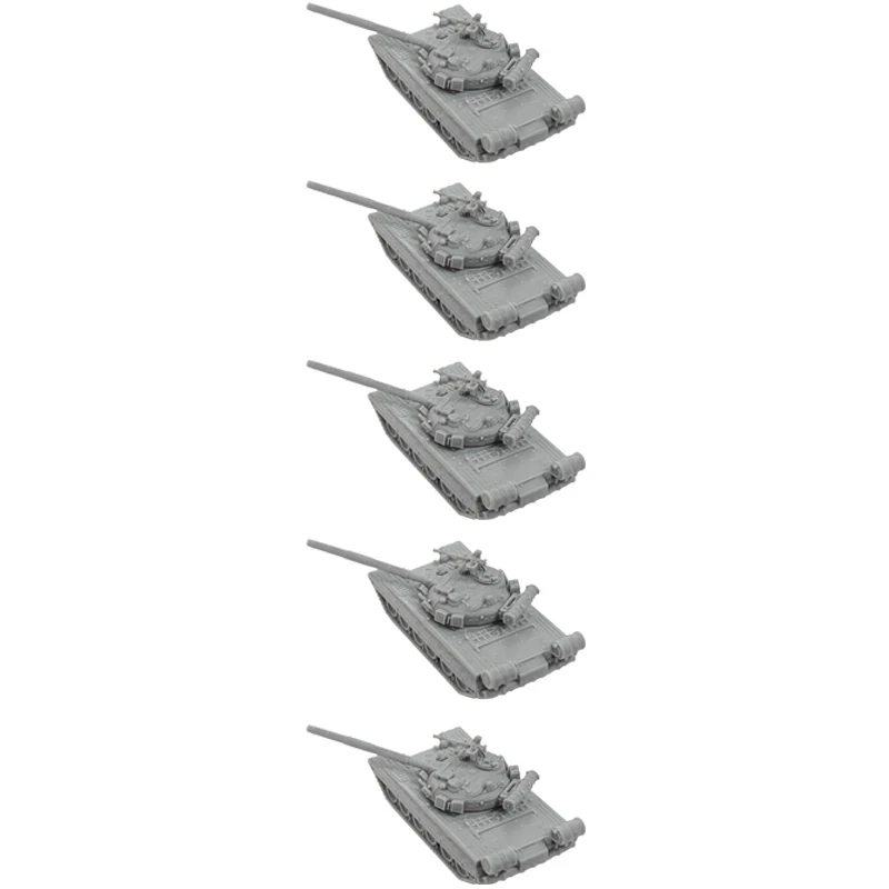 5PCS T-80B Main Battle Tank Assembly Model 1/144 Scale Miniature Combat Vehicles DIY Gifts Souvenirs for Military Enthusiasts