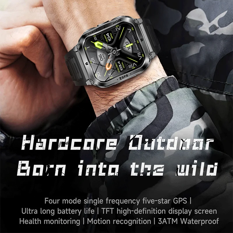 2025 New Smart Watch Men Women With GPS Positioning Outdoor Sports Fitness Watch LED Light Smartwatch With Altitude Barometric