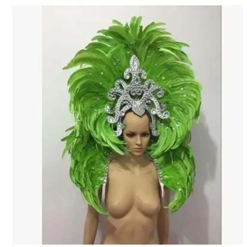 2025 requintado luxo carnaval abertura dança headwear chapéu de penas exagerar revel mostrar palco feminino