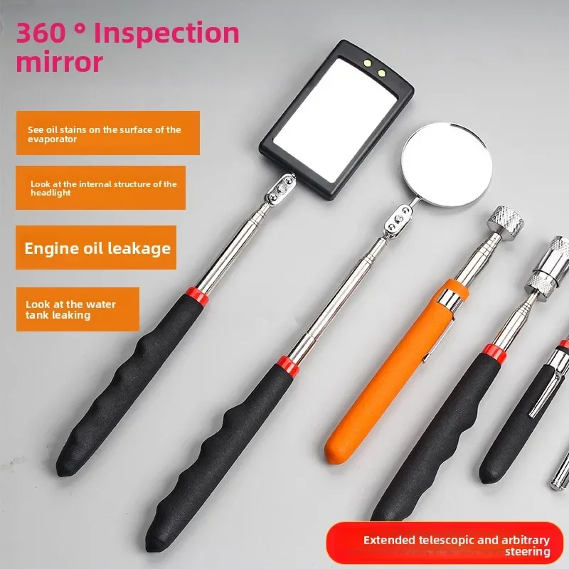 

DurablePortable Inner Wall Inspection Mirror Bottom Inspection Mirror Telescopic Detection Mirror Rotary Telescopic Suction Rod